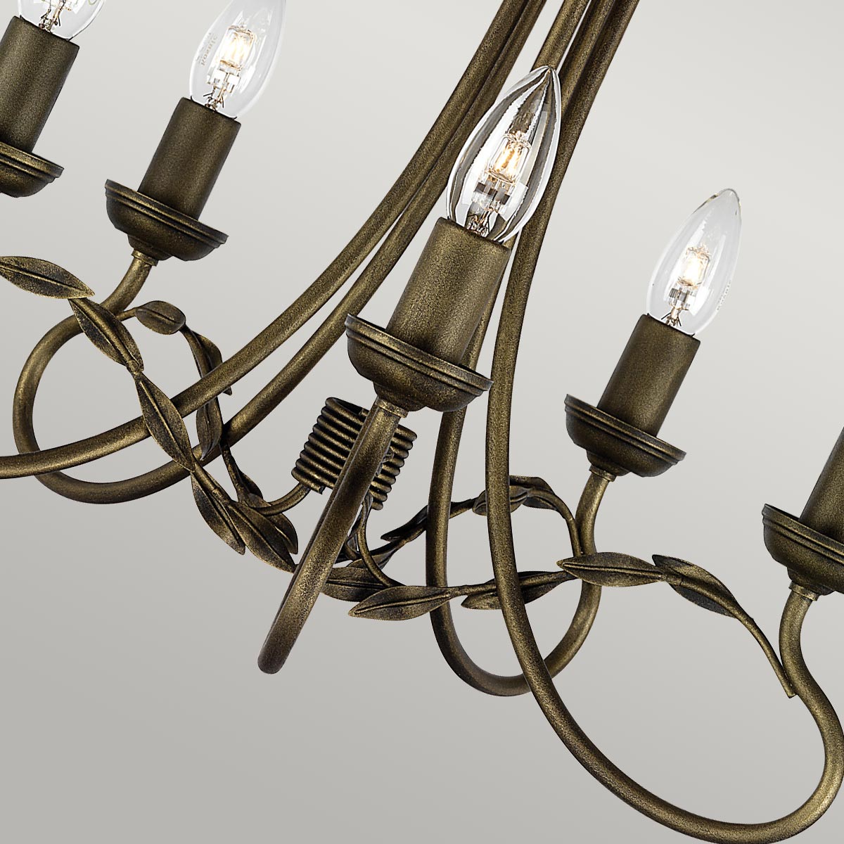 Camille Rose French Provincial 5 Light Chandelier Black Gold Patina Camille Rose French Provincial 5 Light Chandelier Black Gold Patina — detail view