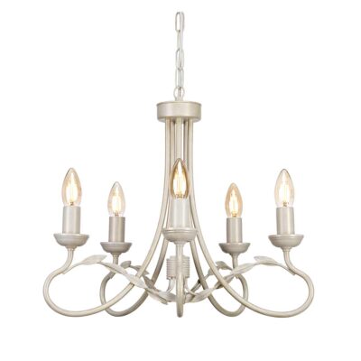 Camille Rose French Provincial 5 Light Chandelier Ivory Gold Patina