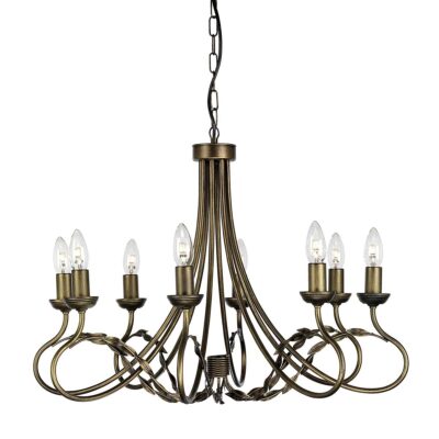Camille Rose French Provincial 8 Light Chandelier Black Gold Patina