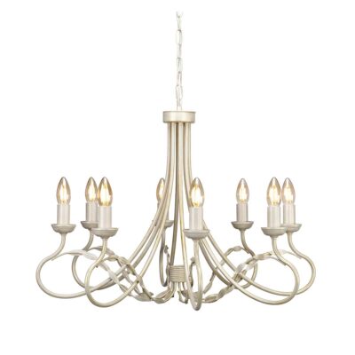 Camille Rose French Provincial 8 Light Chandelier Ivory Gold Patina