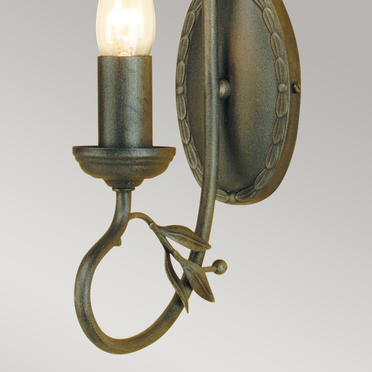 Camille Rose French Provincial Wall Light Black Gold Patina Camille Rose French Provincial Wall Light Black Gold Patina — detail view