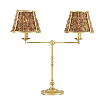 Cape Fenwick French Provincial Twin Arm Table Lamp Polished Brass