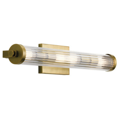Cape Norwood Vintage Fluted Glass Wall Light Natural Brass