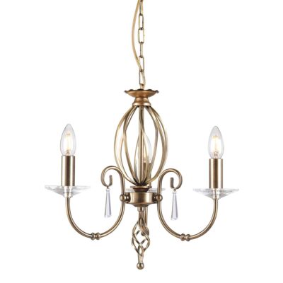 Cape Sorrento French Provincial 3 Light Chandelier Aged Brass