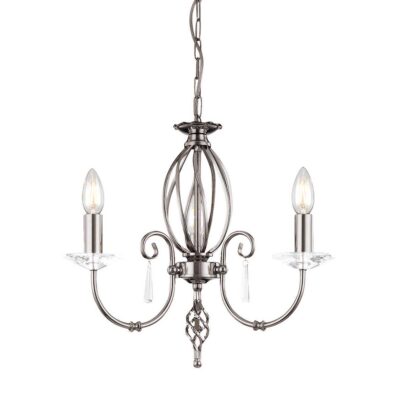 Cape Sorrento French Provincial 3 Light Chandelier Polished Nickel