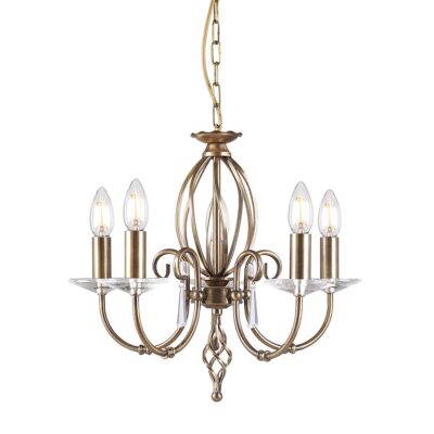 Cape Sorrento French Provincial 5 Light Chandelier Aged Brass