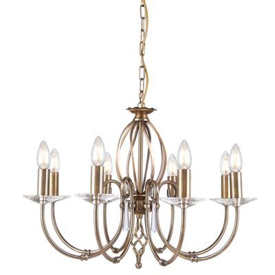 Cape Sorrento French Provincial 8 Light Chandelier Aged Brass
