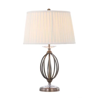 Cape Sorrento French Provincial Table Lamp Aged Brass with Ivory Pleated Shade
