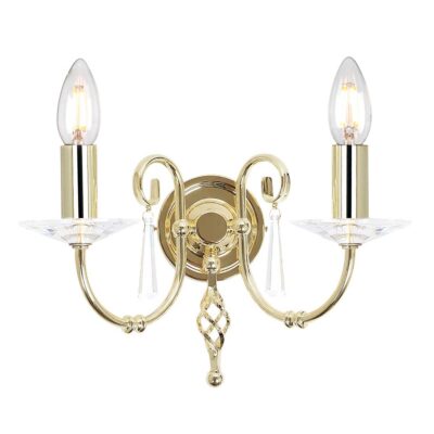 Cape Sorrento French Provincial Twin Arm Wall Light Polished Brass