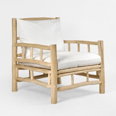 Cape Weston Hamptons Timber Armchair Natural Beige