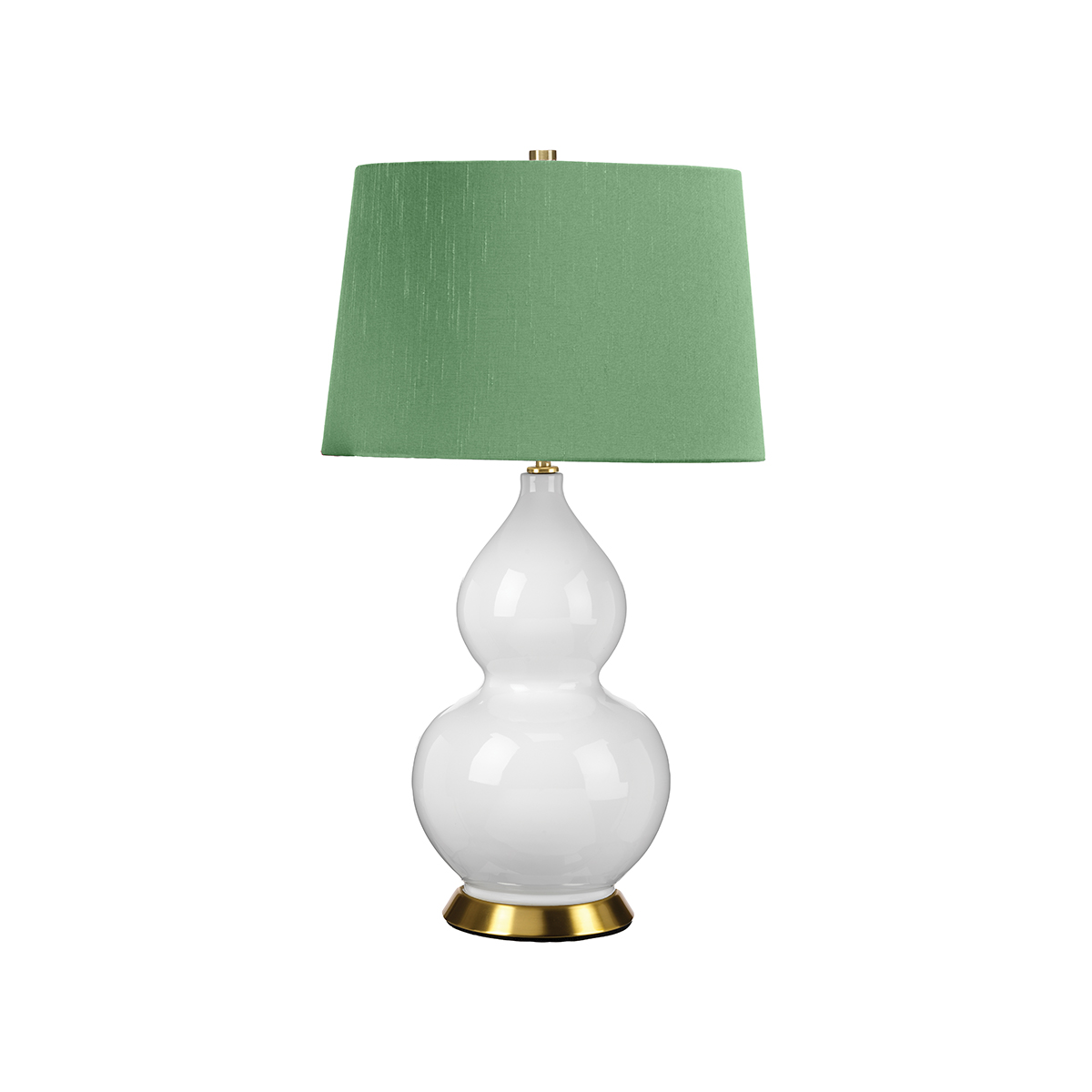 Cardenna Hamptons Double Gourd Table Lamp White and Aged Brass