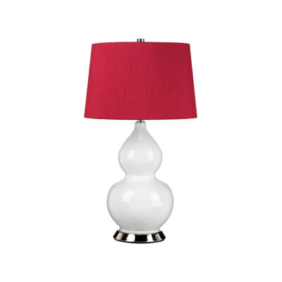 Cardenna Hamptons Gourd Table Lamp White and Red