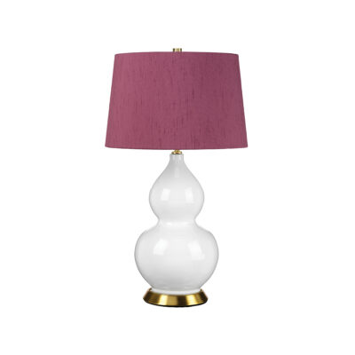 Cardenna Hamptons Table Lamp White with Purple Shade