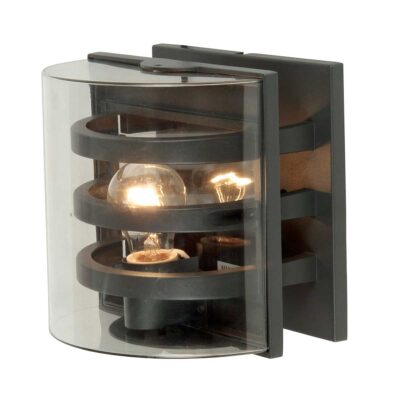 Cardenwell Modern Banded Cylinder Outdoor Wall Light Graphite