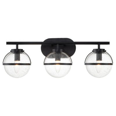 Carlisle Field Art Deco 3 Light Wall Light Black