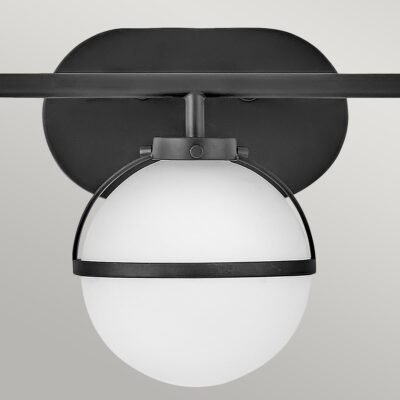 Carlisle Field Art Deco 3 Light Wall Light Black — detail view