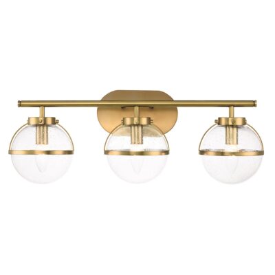 Carlisle Field Art Deco 3 Light Wall Light Heritage Brass