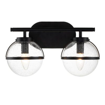 Carlisle Field Art Deco Double Globe Wall Light Black