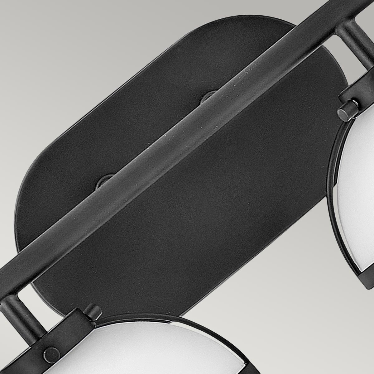 Carlisle Field Art Deco Double Globe Wall Light Black — detail view
