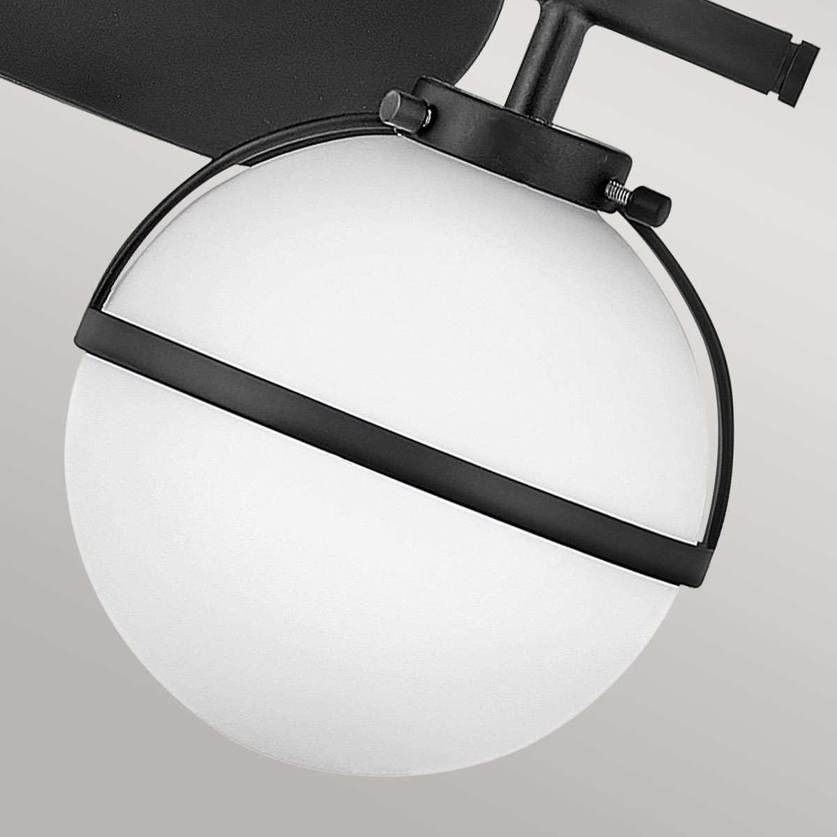 Carlisle Field Art Deco Double Globe Wall Light Black — detail view