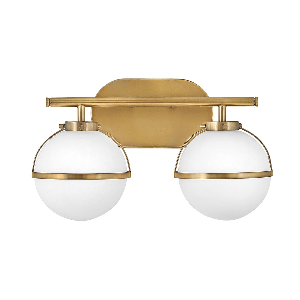 Carlisle Field Art Deco Twin Globe Wall Light Heritage Brass