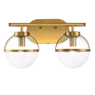 Carlisle Field Art Deco Twin Globe Wall Light Heritage Brass