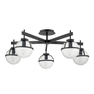 Carlisle Field Heritage 5 Light Ceiling Semi-Flush Black