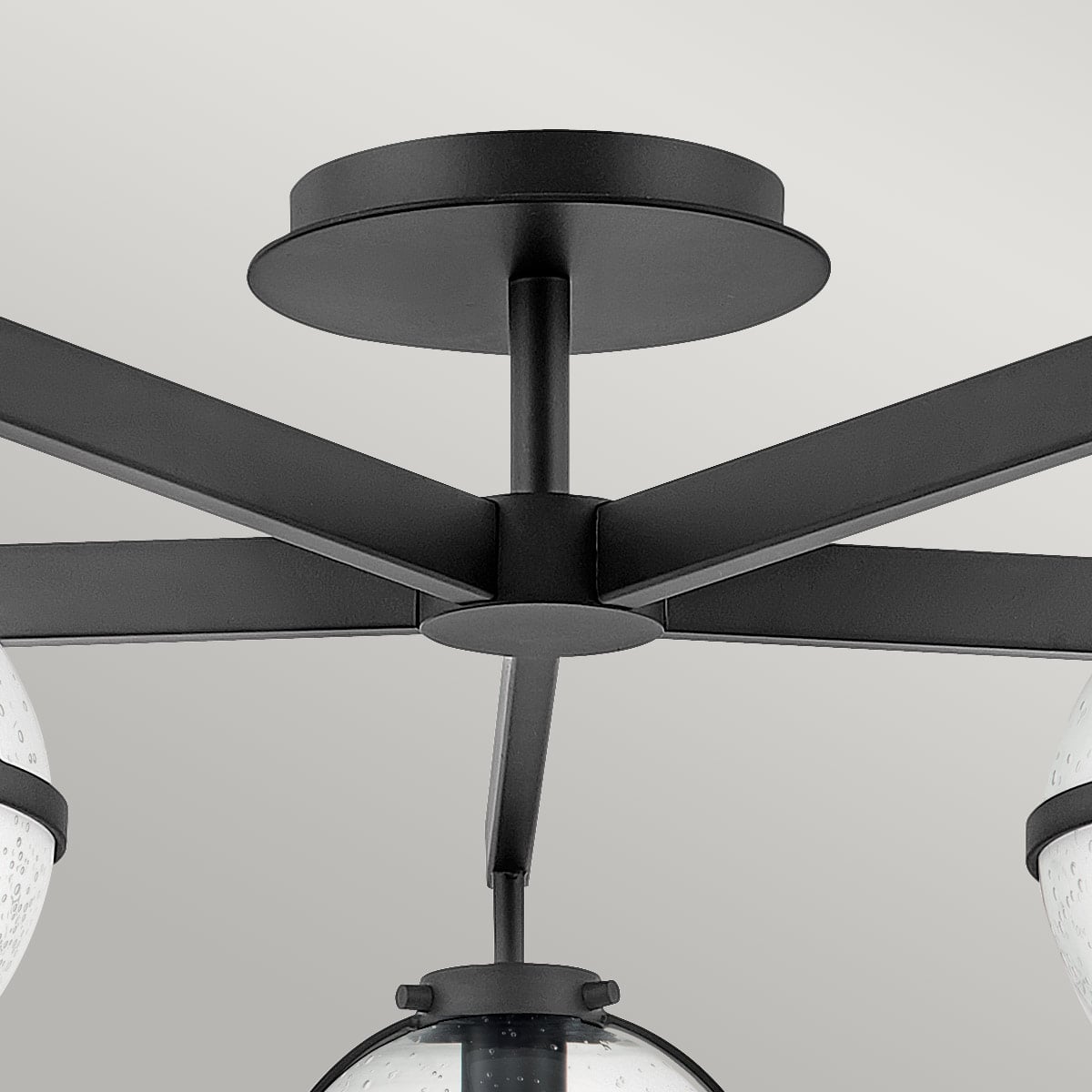 Carlisle Field Heritage 5 Light Ceiling Semi-Flush Black — detail view