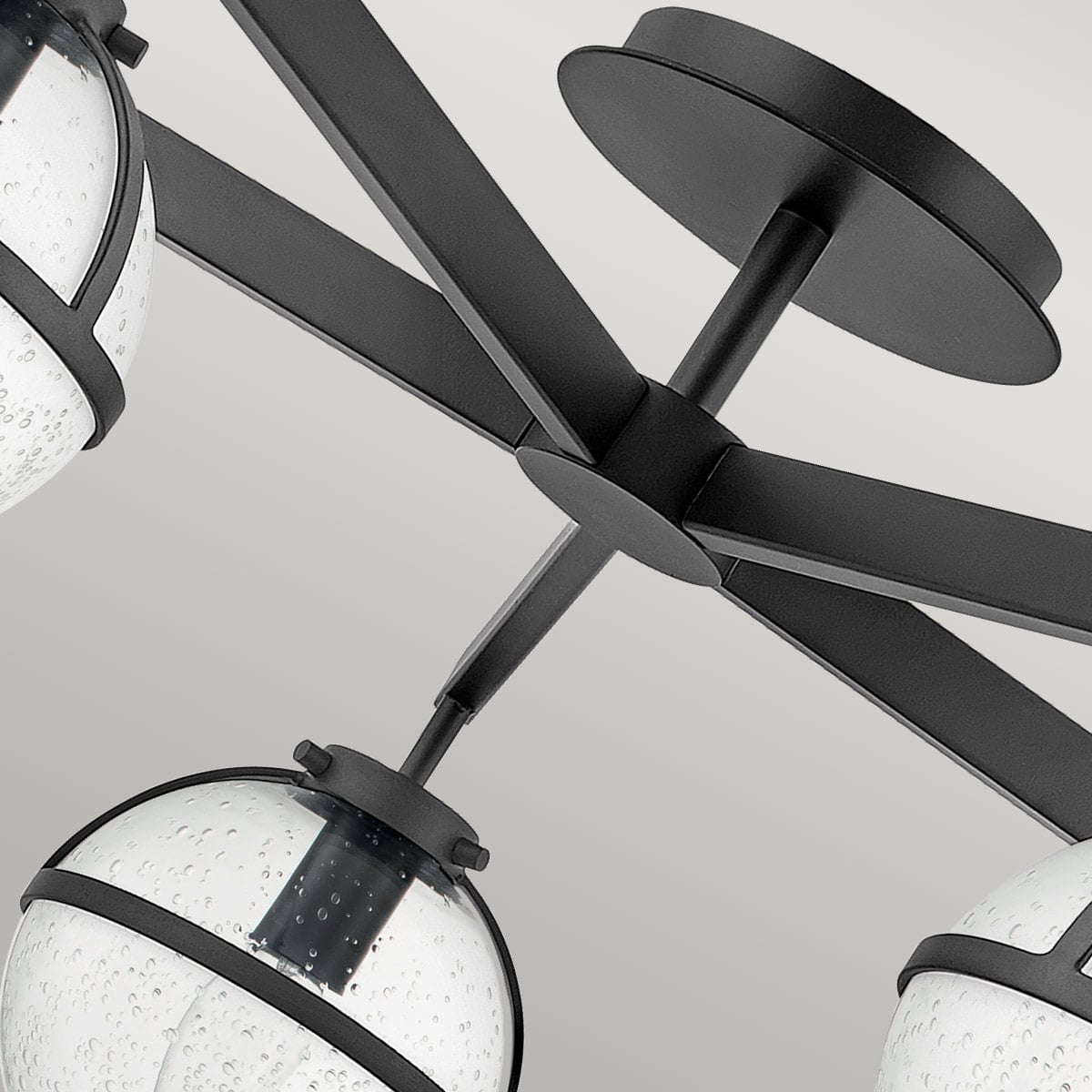 Carlisle Field Heritage 5 Light Ceiling Semi-Flush Black — detail view