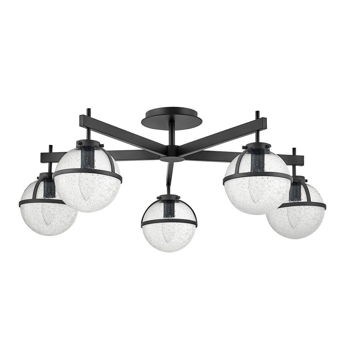 Carlisle Field Heritage 5 Light Ceiling Semi-Flush Black