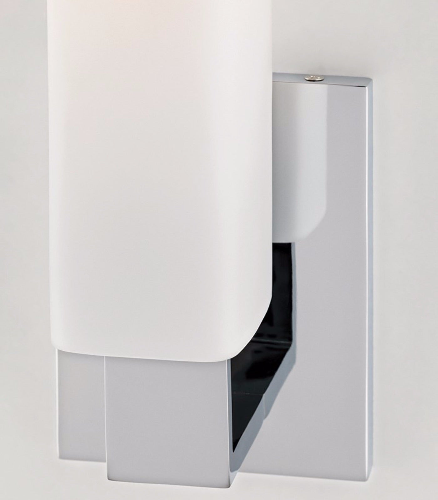 Carrow Contemporary Wall Light Polished Chrome and Opal Glass Carrow Contemporary Wall Light Polished Chrome and Opal Glass
