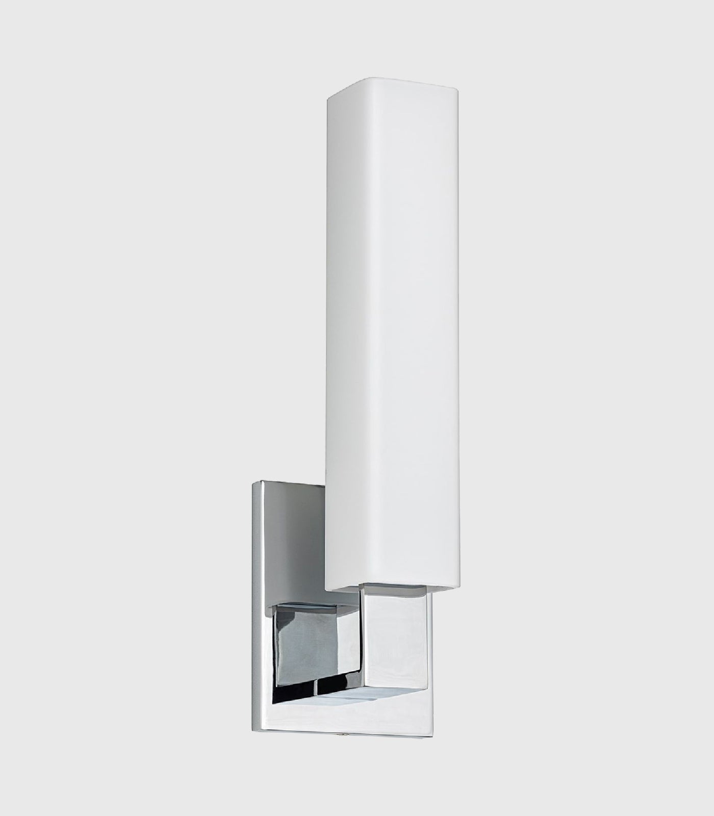 Carrow Contemporary Wall Light Polished Chrome and Opal Glass
