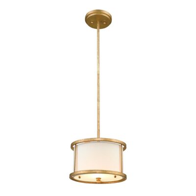 Cascadene French Provincial Mini Pendant Distressed Gold with Ivory Shade