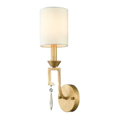 Cascadene French Provincial Wall Light Distressed Gold with Ivory Shade