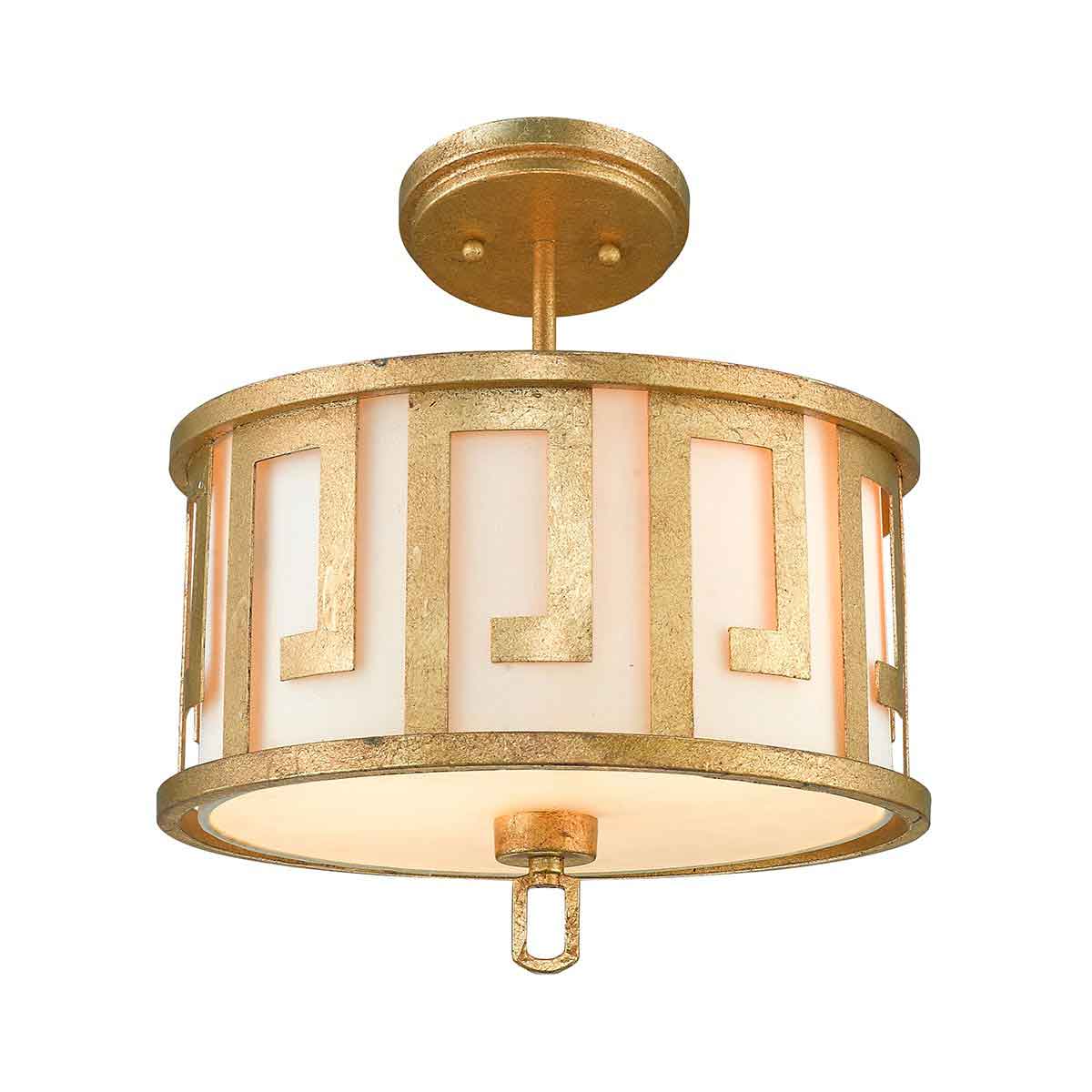 Cascadene Hamptons Drum Pendant Distressed Gold and Ivory Cascadene Hamptons Drum Pendant Distressed Gold and Ivory