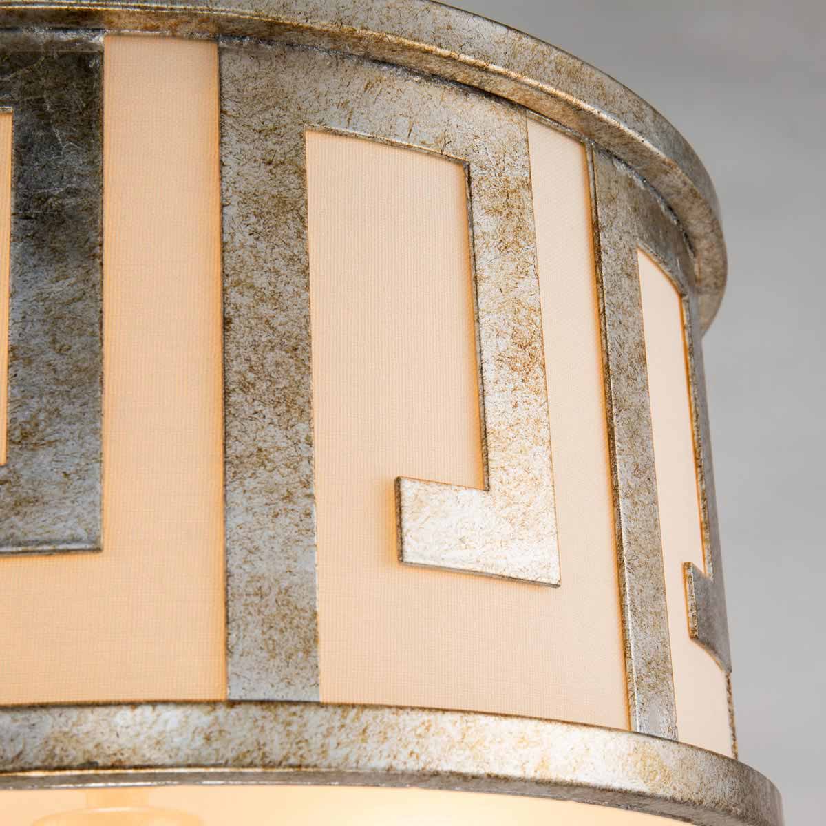 Cascadene Hamptons Drum Pendant Distressed Gold and Ivory Cascadene Hamptons Drum Pendant Distressed Gold and Ivory — detail view