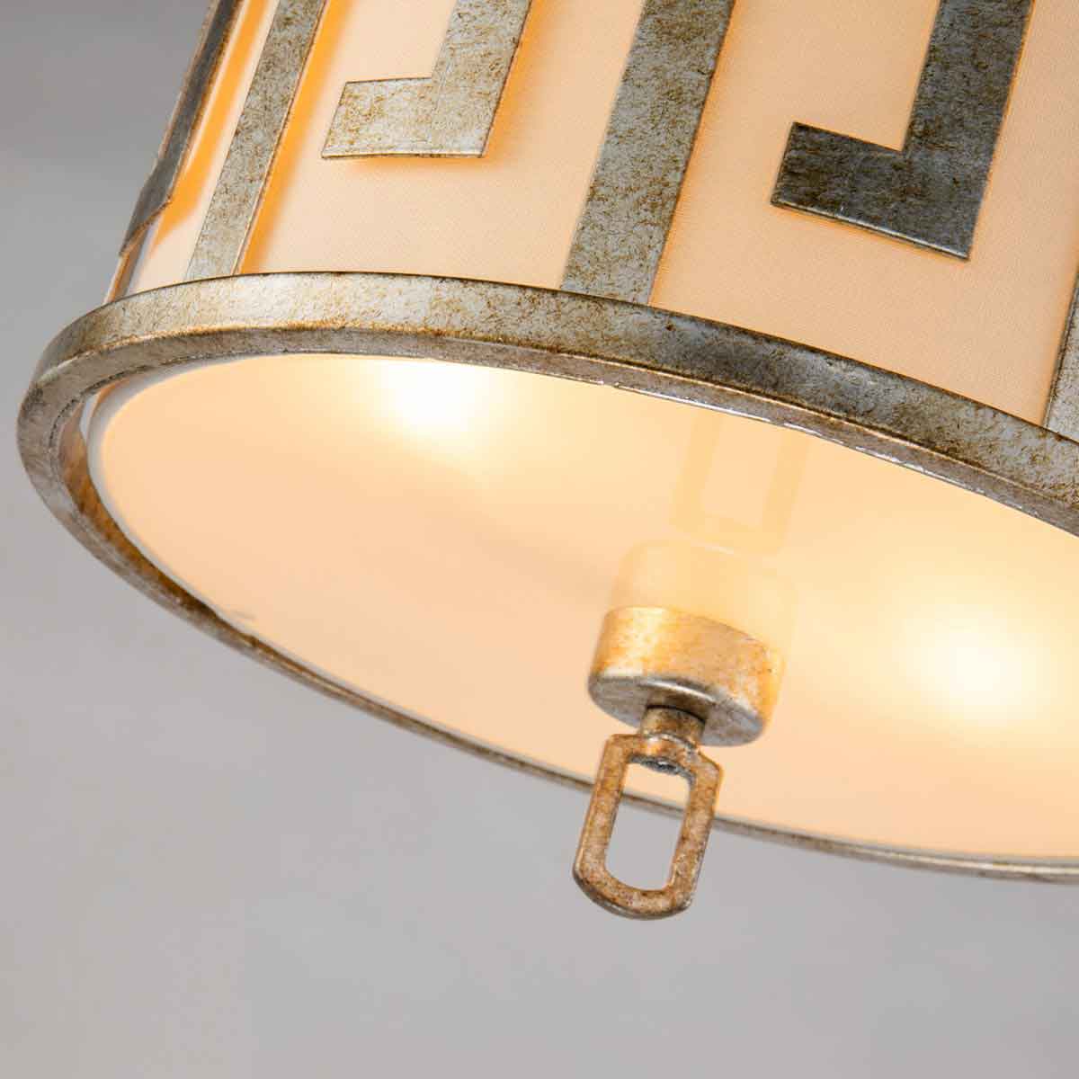 Cascadene Hamptons Drum Pendant Distressed Gold and Ivory Cascadene Hamptons Drum Pendant Distressed Gold and Ivory — detail view