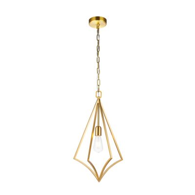 Castagno Geometric Brass Cage Pendant Light