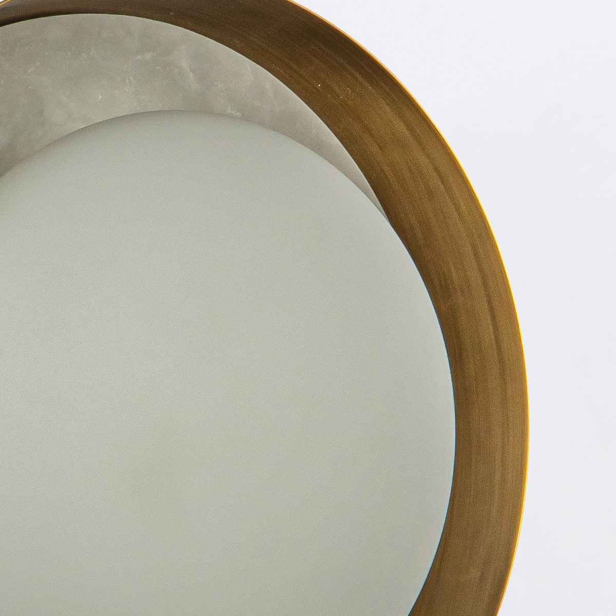 Castellan Round Alabaster Wall Light Vintage Brass Castellan Round Alabaster Wall Light Vintage Brass — detail view