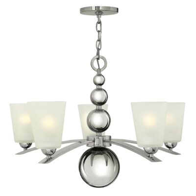 Castellane Contemporary 5 Light Chandelier Polished Nickel