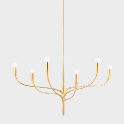Castellane Contemporary 6 Arm Gold Chandelier