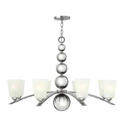 Castellane Contemporary 8 Light Chandelier Polished Nickel