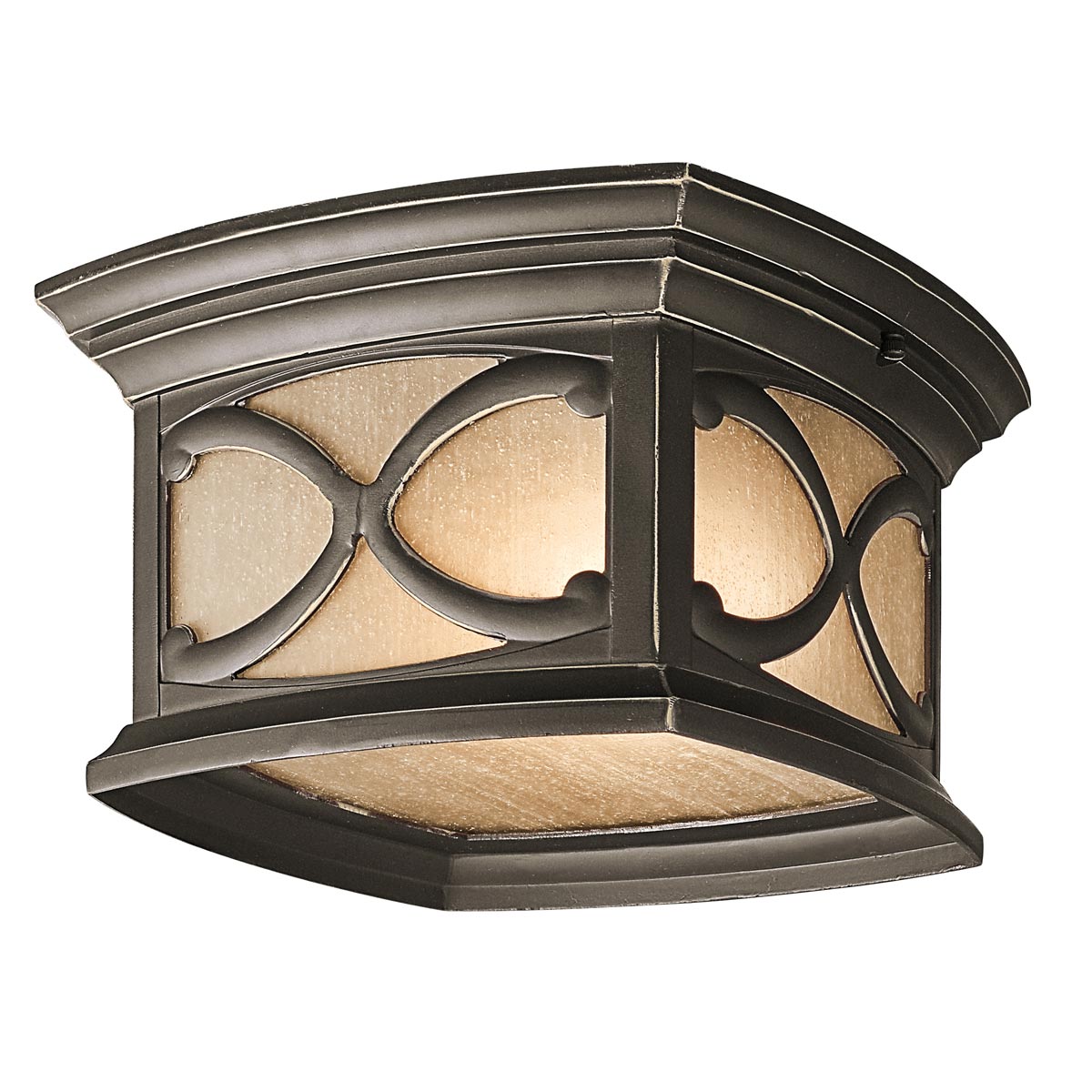 Castellara Traditional Outdoor Ceiling Flush in Olde Bronze