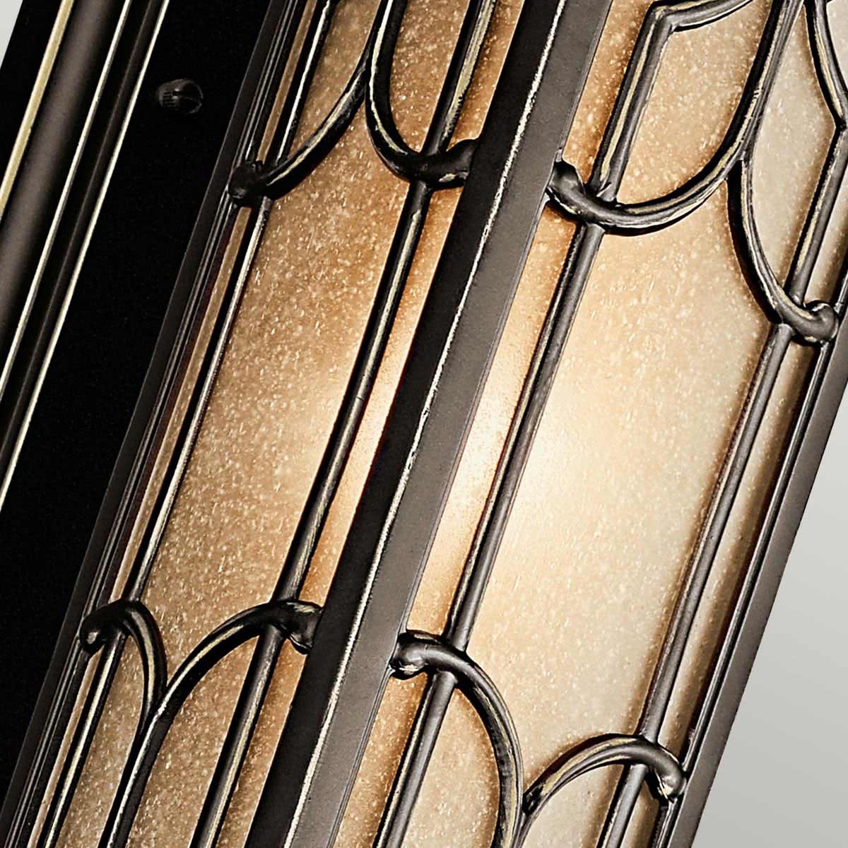 Castellara Traditional Outdoor Wall Lantern in Olde Bronze Castellara Traditional Outdoor Wall Lantern in Olde Bronze — detail view