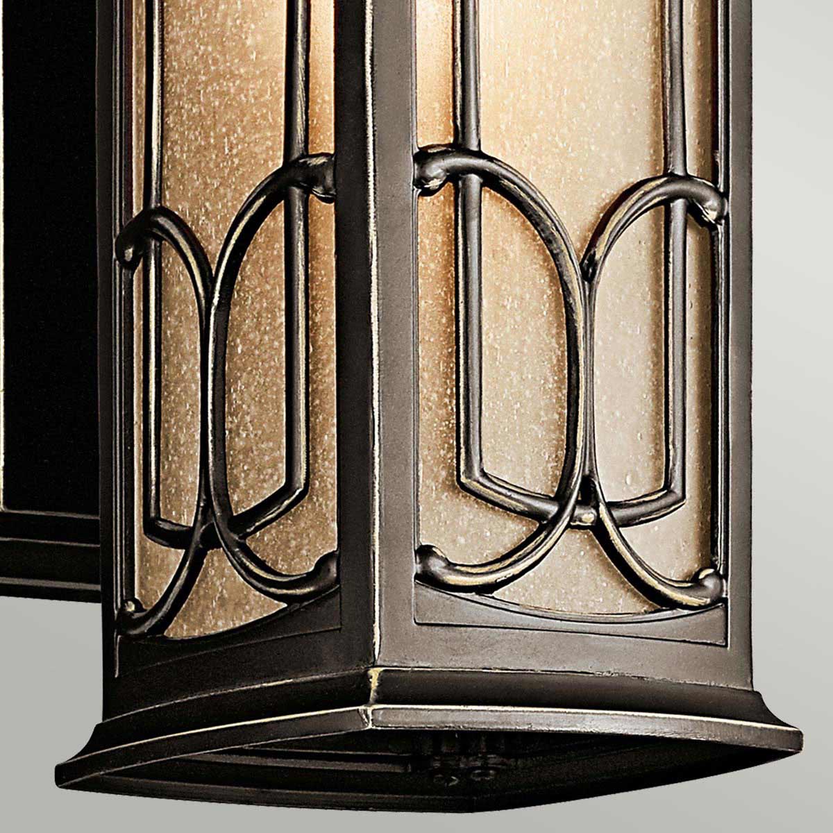 Castellara Traditional Outdoor Wall Lantern in Olde Bronze Castellara Traditional Outdoor Wall Lantern in Olde Bronze — detail view