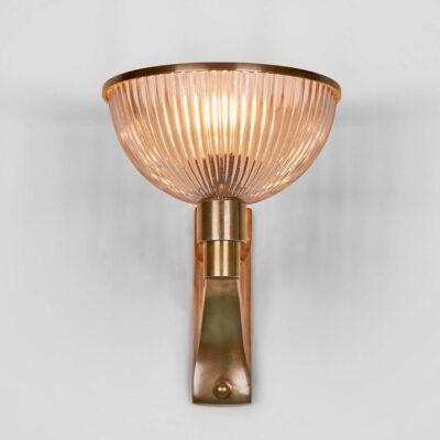 Castleton French Provincial Wall Light Brass Ribbed Glass