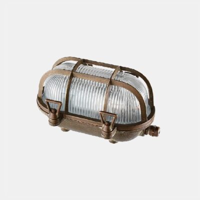 Catania Marine Bulkhead Wall Light Small Antique Brass