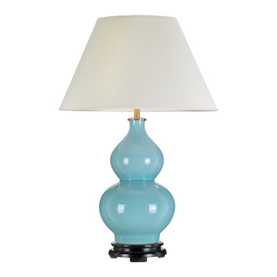 Cathay Gourd Duck Egg Blue Ceramic Table Lamp