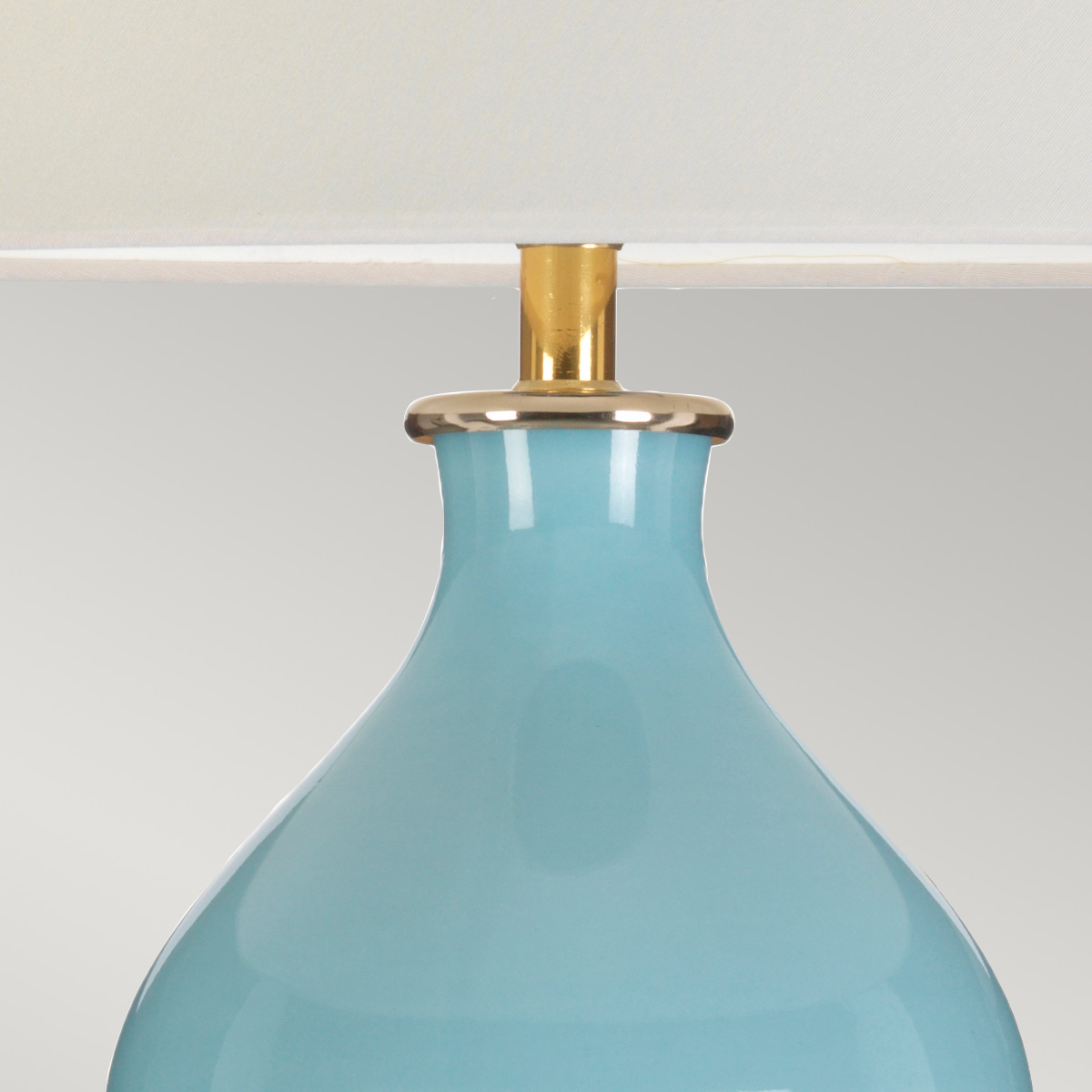 Cathay Gourd Duck Egg Blue Ceramic Table Lamp Cathay Gourd Duck Egg Blue Ceramic Table Lamp — detail view
