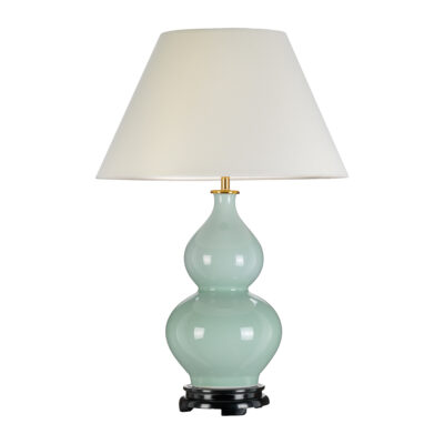 Cathay Gourd Oriental Table Lamp in Celadon Green
